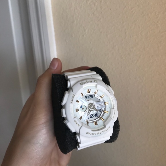 baby g shock white and gold